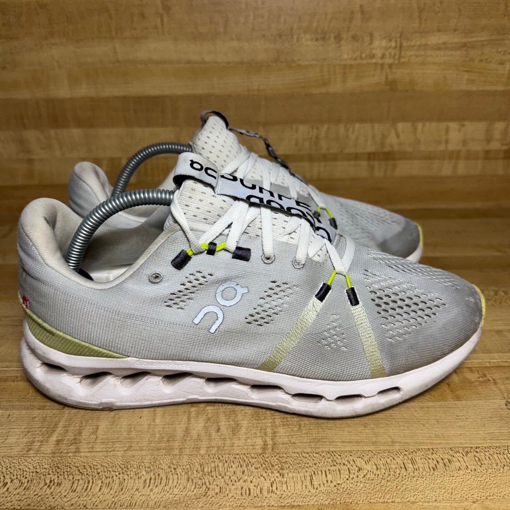 On Cloudsurfer Mens Running Shoes Grey Lime Green CloudTec Phase US 10 EU 44